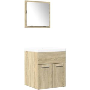 (sonoma oak, 41 x 38.5 x 46 cm) vidaXL 3 Piece Bathroom Furniture Set Concrete G (sonoma oak, 41 x 38.5 x 46 cm) vidaXL 3 Piece Bathroom Furniture Set Concrete G