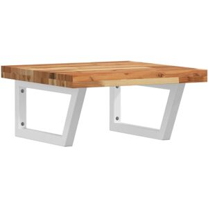 vidaXL Basin Shelf Wall Mounted Bathroom Countertop Steel & Solid Wood Acacia vidaXL Basin Shelf Wall Mounted Bathroom Countertop Steel & Solid Wood Acacia