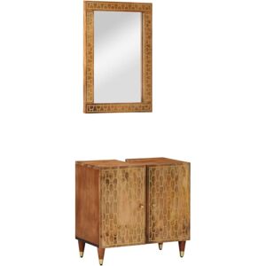 (honey brown) vidaXL Bathroom Furniture Set 2 Piece Storage Sink Cabinet Solid W (honey brown) vidaXL Bathroom Furniture Set 2 Piece Storage Sink Cabinet Solid W