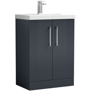 Balterley Partial Fluted 2 Door Floor Standing Vanity Unit with 1 Tap Hole Thin-Edge Basin Balterley Partial Fluted 2 Door Floor Standing Vanity Unit with 1 Tap Hole Thin-Edge Basin
