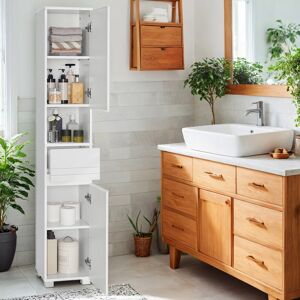 VASAGLE (White) Tall Bathroom Cabinet, Slim Storage Cabinet, Narrow Cupboard, Bathroom S VASAGLE (White) Tall Bathroom Cabinet, Slim Storage Cabinet, Narrow Cupboard, Bathroom S
