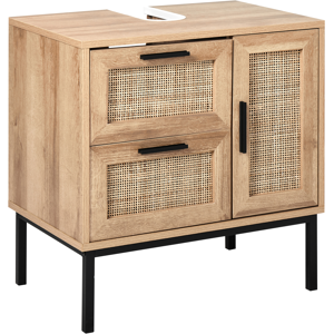 Beliani Vanity Unit ROSELL 60 cm Light Brown Beliani Vanity Unit ROSELL 60 cm Light Brown