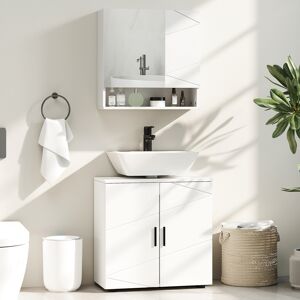(White) kleankin Bathroom Vanity Unit, Under Sink Cabinet with Shelf (White) kleankin Bathroom Vanity Unit, Under Sink Cabinet with Shelf