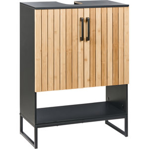 Beliani Vanity Unit MISCANTI Bamboo Wood 60 cm Light Brown Beliani Vanity Unit MISCANTI Bamboo Wood 60 cm Light Brown