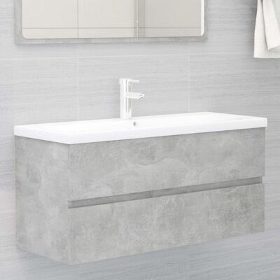 vidaXL Sink Cabinet Concrete Grey 100x38.5x45 cm Engineered Wood - Sink Cabinet vidaXL Sink Cabinet Concrete Grey 100x38.5x45 cm Engineered Wood - Sink Cabinet