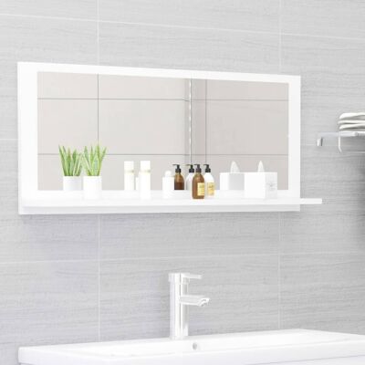vidaXL Bathroom Mirror White 90x10.5x37 cm Engineered Wood - Bathroom Mirror vidaXL Bathroom Mirror White 90x10.5x37 cm Engineered Wood - Bathroom Mirror