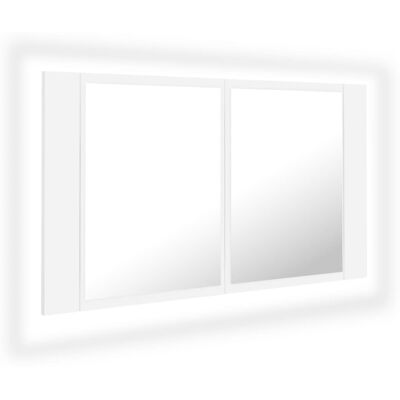 vidaXL White LED Bathroom Mirror Cabinet - 80x12x45 cm vidaXL White LED Bathroom Mirror Cabinet - 80x12x45 cm