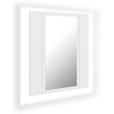 vidaXL White LED Bathroom Mirror Cabinet - Bathroom Storage vidaXL White LED Bathroom Mirror Cabinet - Bathroom Storage