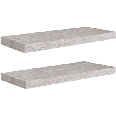 vidaXL 2x Floating Wall Shelves Concrete Grey MDF Wall Ledge - Wall Shelves vidaXL 2x Floating Wall Shelves Concrete Grey MDF Wall Ledge - Wall Shelves