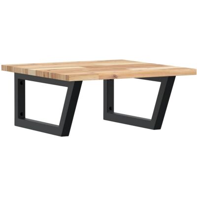 vidaXL Wall Mount Bathroom Steel & Wood Shelf - Basin Storage vidaXL Wall Mount Bathroom Steel & Wood Shelf - Basin Storage