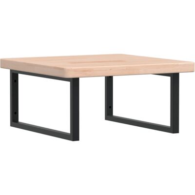 vidaXL Wall Mount Steel Solid Wood Oak Basin Shelf vidaXL Wall Mount Steel Solid Wood Oak Basin Shelf