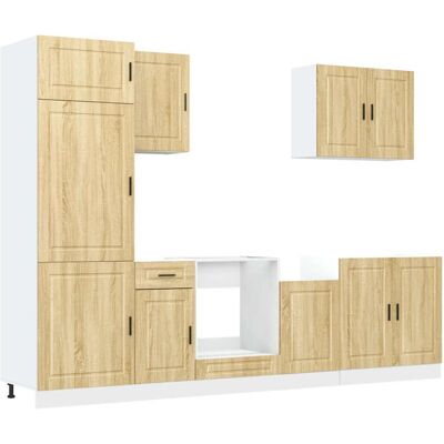 vidaXL Sonoma Oak 7-Piece Kitchen Cabinet Set - Kitchen Cabinets vidaXL Sonoma Oak 7-Piece Kitchen Cabinet Set - Kitchen Cabinets