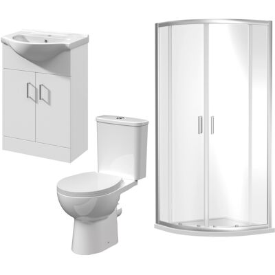 Balterley 900mm Quadrant Shower Enclosure Suite - Shower Enclosure, Shower Tray, Waste, Vanity Basin, Toilet, Seat Balterley 900mm Quadrant Shower Enclosure Suite - Shower Enclosure, Shower Tray, Waste, Vanity Basin, Toilet, Seat