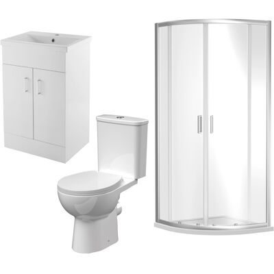 Balterley Model 900mm Quadrant Shower Enclosure Suite - Shower, Tray, Waste, Vanity, Toilet Balterley Model 900mm Quadrant Shower Enclosure Suite - Shower, Tray, Waste, Vanity, Toilet