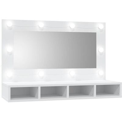 vidaXL White Wall-mounted LED Bathroom Vanity - Bathroom Vanity/Sink Cabinet vidaXL White Wall-mounted LED Bathroom Vanity - Bathroom Vanity/Sink Cabinet