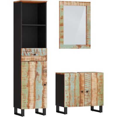 vidaXL 3 Piece Bathroom Furniture Set Solid Wood Reclaimed - Bathroom Furniture Set vidaXL 3 Piece Bathroom Furniture Set Solid Wood Reclaimed - Bathroom Furniture Set