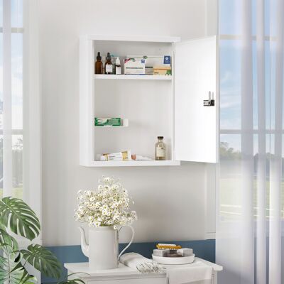 HOMCOM Wall Mount Medicine Cabinet with Combination Lock, White HOMCOM Wall Mount Medicine Cabinet with Combination Lock, White