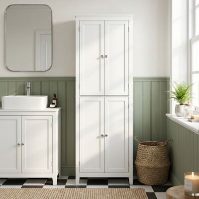 HOMCOM 170 cm Tall Bathroom Storage Cabinet with Adjustable Shelves HOMCOM 170 cm Tall Bathroom Storage Cabinet with Adjustable Shelves