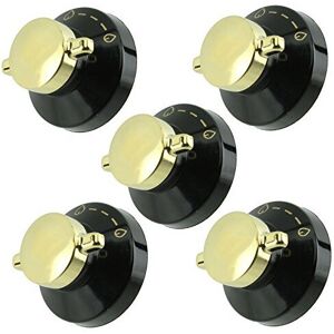 Stoves Genuine Gas Oven / Cooker / Hob Flame Control Knob (Black & Gold, Pack of Stoves Genuine Gas Oven / Cooker / Hob Flame Control Knob (Black & Gold, Pack of