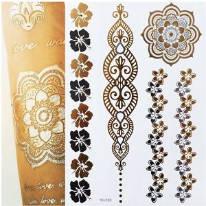 Unbranded 1PCS New Indian Arabic Designs Golden Silver Flash Tribal Henna Tattoo Unbranded 1PCS New Indian Arabic Designs Golden Silver Flash Tribal Henna Tattoo