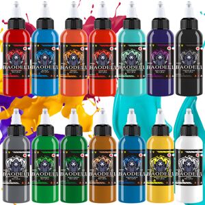 DLD Dazzling Vivid Colour Tattoo Ink Kit Professional 14 Bottles (1oz Each) Tatt DLD Dazzling Vivid Colour Tattoo Ink Kit Professional 14 Bottles (1oz Each) Tatt