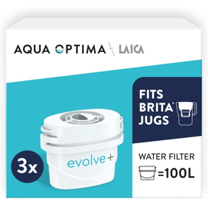 Unbranded Aqua Optima Evolve+ Water Filter Cartridges, 3 Pack - Fits Brita Jugs & Alternat Unbranded Aqua Optima Evolve+ Water Filter Cartridges, 3 Pack - Fits Brita Jugs & Alternat
