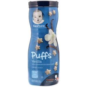 Gerber Puffs Cereal Snack for Babies 8+ Months, Vanilla, 42g - Melt-in-Your-Mout Gerber Puffs Cereal Snack for Babies 8+ Months, Vanilla, 42g - Melt-in-Your-Mout