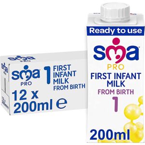 SMA PRO First Infant Baby Milk, From Birth, Ready to Drink, Liquid Formula 200 SMA PRO First Infant Baby Milk, From Birth, Ready to Drink, Liquid Formula 200