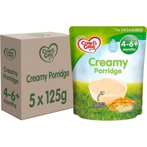 Cow & Gate Cow Gate Creamy Porridge Baby Food Cereal, 4-6+ Months 125g Pack of 5 Cow & Gate Cow Gate Creamy Porridge Baby Food Cereal, 4-6+ Months 125g Pack of 5