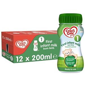 Cow & Gate 1 First Infant Baby Milk Ready to Use Liquid Formula, from Birth, 200 Cow & Gate 1 First Infant Baby Milk Ready to Use Liquid Formula, from Birth, 200
