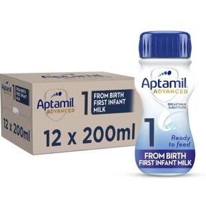 Aptamil Advanced 1 First Infant Baby Milk Ready to Use Liquid Formula, from Birth, 200ml Aptamil Advanced 1 First Infant Baby Milk Ready to Use Liquid Formula, from Birth, 200ml