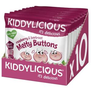 Kiddylicious Raspberry & Beetroot Melty Buttons - Delicious Snacks for Kids - Su Kiddylicious Raspberry & Beetroot Melty Buttons - Delicious Snacks for Kids - Su