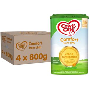Cow & Gate Comfort Baby Milk Powder Formula, from Birth, 800 g (Pack of 4) Cow & Gate Comfort Baby Milk Powder Formula, from Birth, 800 g (Pack of 4)