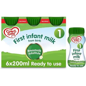 Cow & Gate 1 First Infant Baby Milk Ready to Use Liquid Formula, from Birth, 200 Cow & Gate 1 First Infant Baby Milk Ready to Use Liquid Formula, from Birth, 200