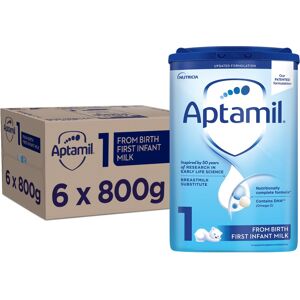 Aptamil 1 First Baby Milk Powder From Birth – 800g (Pack of 6) with DHA Omega-3 Aptamil 1 First Baby Milk Powder From Birth – 800g (Pack of 6) with DHA Omega-3