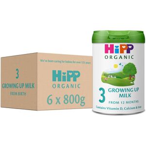 HiPP Organic 3 Growing Up Baby Milk Powder Formula, from 12 Months, 800g (Pack o HiPP Organic 3 Growing Up Baby Milk Powder Formula, from 12 Months, 800g (Pack o