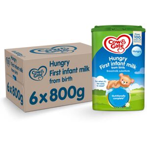 Cow & Gate Hungry Baby Milk Powder Formula, from Birth, 800g (Pack of 6) Cow & Gate Hungry Baby Milk Powder Formula, from Birth, 800g (Pack of 6)
