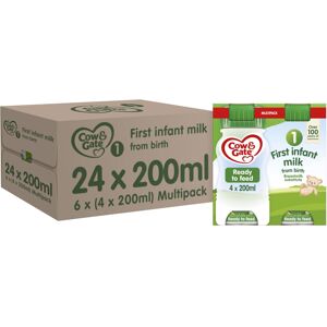 Cow & Gate 1 First Infant Baby Milk Ready to Use Liquid Formula, from Birth, 4x2 Cow & Gate 1 First Infant Baby Milk Ready to Use Liquid Formula, from Birth, 4x2