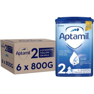 Aptamil 2 Follow On Baby Milk Powder, 6-12 Months, 800g (Pack of 6) - Packaging Aptamil 2 Follow On Baby Milk Powder, 6-12 Months, 800g (Pack of 6) - Packaging