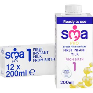SMA First Infant Baby Milk, Pro from Birth, Ready to Use, Liquid Formula Milk, 2 SMA First Infant Baby Milk, Pro from Birth, Ready to Use, Liquid Formula Milk, 2