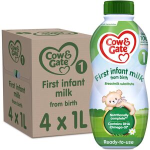 Cow & Gate 1 First Infant Baby Milk Ready to Use Liquid Formula, from Birth, 1 L Cow & Gate 1 First Infant Baby Milk Ready to Use Liquid Formula, from Birth, 1 L