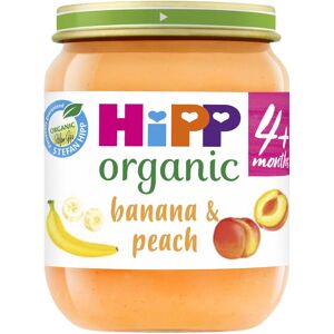 HiPP Organic Banana and Peach Baby Food Jar 4 Months 6 x 125g HiPP Organic Banana and Peach Baby Food Jar 4 Months 6 x 125g