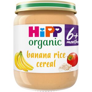 HiPP Organic Banana Rice Cereal Baby Food Jar 6 Months 125g Pack of 6 HiPP Organic Banana Rice Cereal Baby Food Jar 6 Months 125g Pack of 6