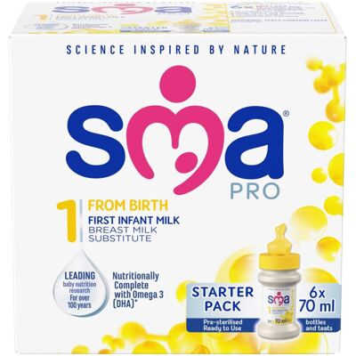 SMA Pro - First Infant Milk Starter - 6x70ml - Baby Milk SMA Pro - First Infant Milk Starter - 6x70ml - Baby Milk