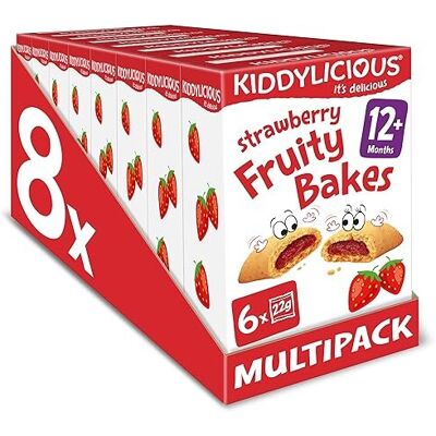 Kiddylicious Strawberry Fruity Bakes - Delicious Snacks for Kids with Real Fruit Centre - Sui Kiddylicious Strawberry Fruity Bakes - Delicious Snacks for Kids with Real Fruit Centre - Sui
