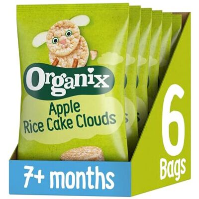 Organix Apple Rice Cake Clouds, Baby Rice Cakes Snack, Finger Food, 7+ Months, 4 Organix Apple Rice Cake Clouds, Baby Rice Cakes Snack, Finger Food, 7+ Months, 4