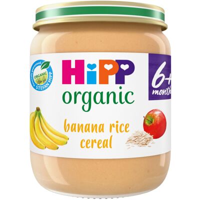 HiPP Organic Banana Rice Cereal Baby Food Jar 6+ Months (6 x 125g) HiPP Organic Banana Rice Cereal Baby Food Jar 6+ Months (6 x 125g)