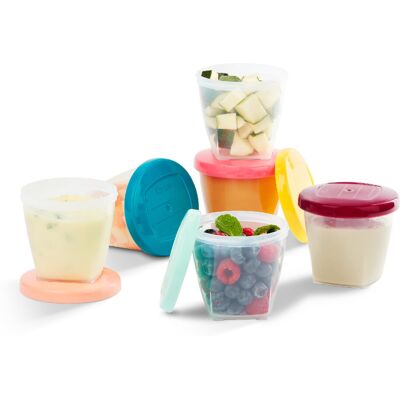 Babymoov Babybols Airtight Baby Food Storage Containers, Weaning Pots, Multicolo Babymoov Babybols Airtight Baby Food Storage Containers, Weaning Pots, Multicolo