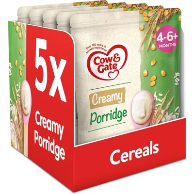 Cow & Gate Creamy Porridge Baby Food Cereal, 4 Cow & Gate Creamy Porridge Baby Food Cereal, 4
