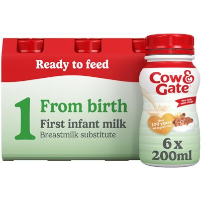 Cow & Gate Cow Gate 1 First Infant Baby Milk Ready to Use Liquid Formula from Birth 2 Cow & Gate Cow Gate 1 First Infant Baby Milk Ready to Use Liquid Formula from Birth 2